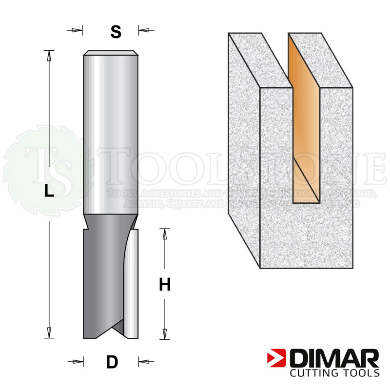 Фреза пазовая Dimar (Израиль) DMR211, монолитная, Ø5 мм, H=11 мм, L=51 мм, Z2, S6