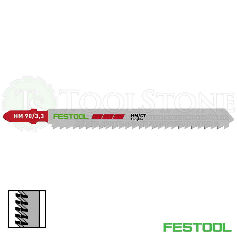 Пильное полотно Festool 204269 для лобзика, HM 90/3,3, Carbide, 1 шт., для пластиков, ЛДСП, меламиновых панелей и искусственного камня