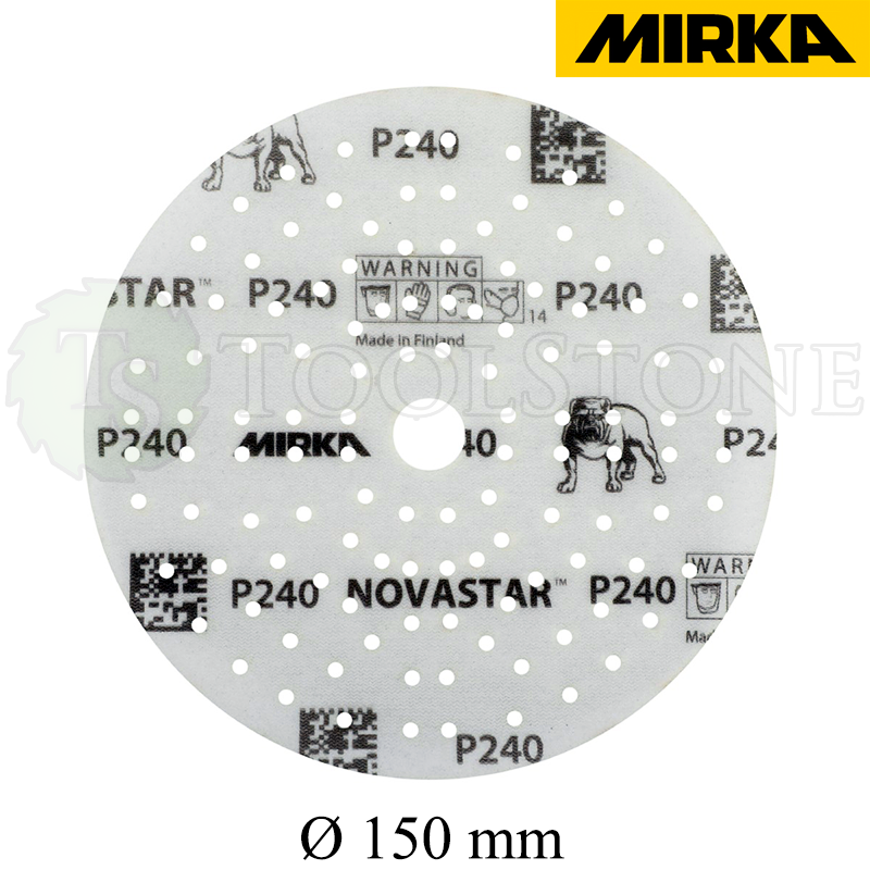 Шлифовальный материал Mirka Novastar на пленочной основе, на липучке, Ø150 мм, 121 отв., зерно 320, 100 шт. (арт.FG6CH09932)