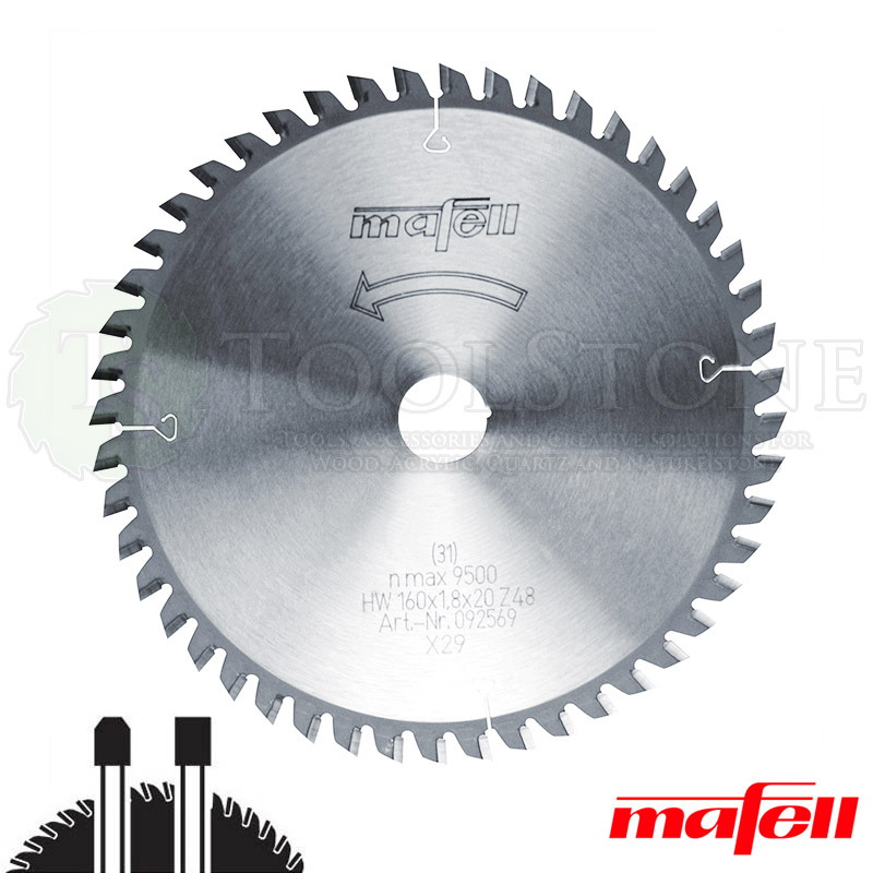 Пильный диск Mafell 092569 160x1.8x20 мм, TF48 трапеция, тонкий чистый пропил, по ЛДСП и искусственному камню