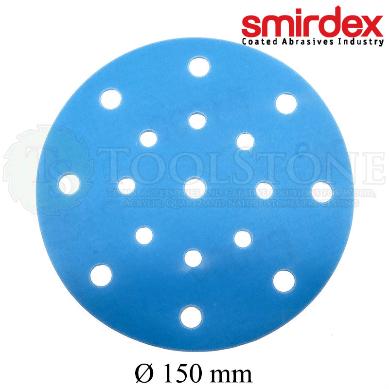 Шлифовальный материал Smirdex 830 Film Discs, Ø150 мм, P1000, 17 отверстий, на пленочной основе (арт 830411900)