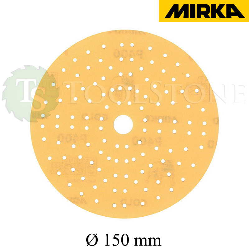 Шлифовальный материал на липучке Mirka Gold Multihole Ø150 мм, 121 отв., P500, 100 шт. (арт.236CH09951)