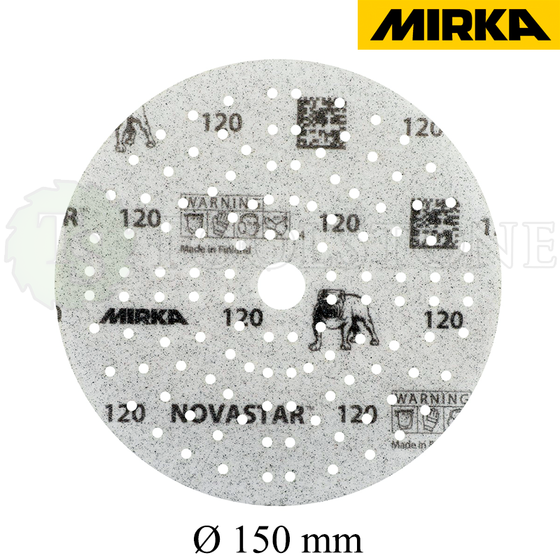 Шлифовальный материал Mirka Novastar на пленочной основе, на липучке, Ø150 мм, 121 отв., зерно 180, 100 шт. (арт.FG6CH09918)