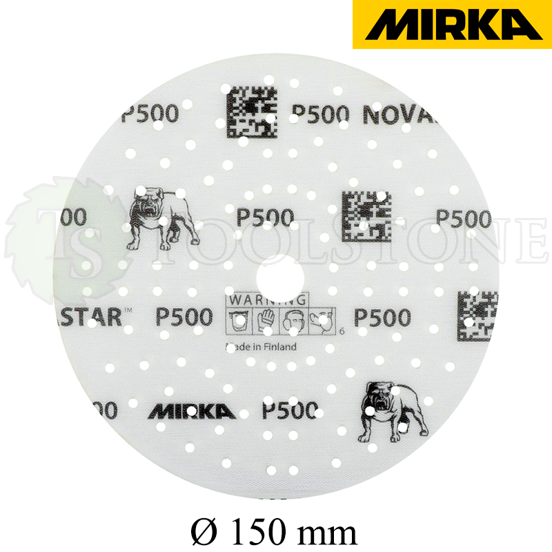 Шлифовальный материал Mirka Novastar на пленочной основе, на липучке, Ø150 мм, 121 отв., зерно 500, 100 шт. (арт.FG6CH09951)
