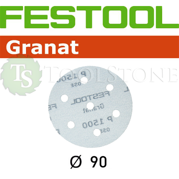 Шлифовальный материал на пленочной основе Festool Granat 498330 STF D90/6 P1500 GR/50, Ø90 мм, P1500, 7 отв., 50 шт. Шлифовальный материал на пленочной основе Festool Granat 498330 STF D90/6 P1500 GR/50, Ø90 мм, P1500, 7 отв., 50 шт.