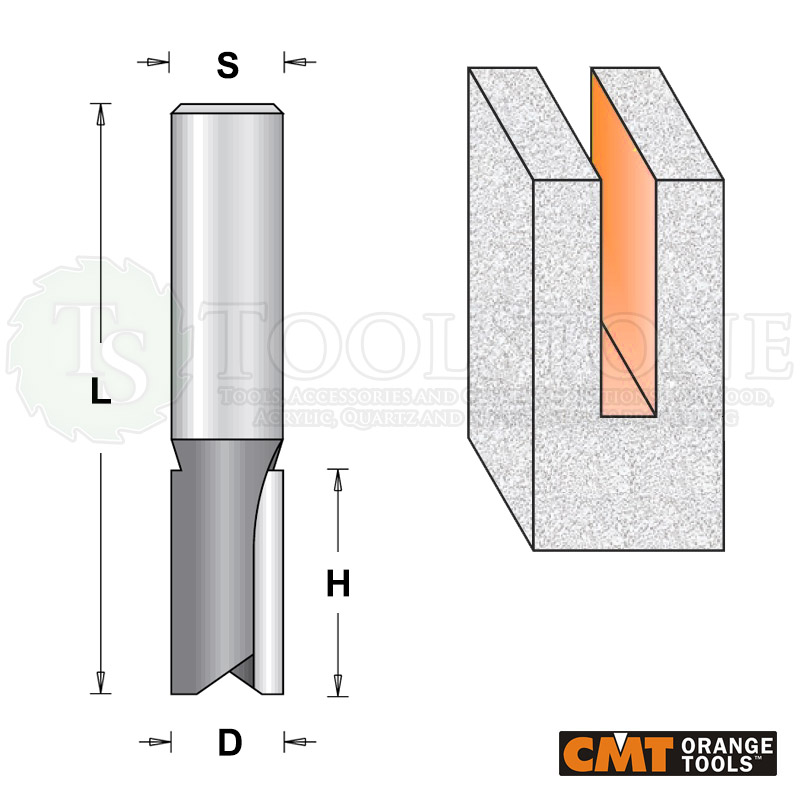 Фреза пазовая CMT (Италия) CMT146, монолитная, Ø6 мм, H=16 мм, L=50 мм, Z2, S6 Фреза пазовая CMT (Италия) CMT146, монолитная, Ø6 мм, H=16 мм, L=50 мм, Z2, S6