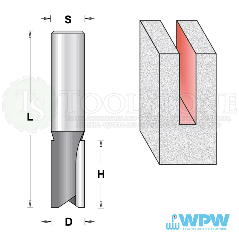 Фреза пазовая WPW (Израиль) WPW140, твердосплавная, Ø9.5 мм, H=19 мм, L=51 мм, Z2, S6 Фреза пазовая WPW (Израиль) WPW140, твердосплавная, Ø9.5 мм, H=19 мм, L=51 мм, Z2, S6
