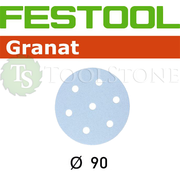 Шлифовальный материал Festool Granat 497367 STF D90/6 P120 GR/100, Ø90 мм, P120, 7 отв., 100 шт. Шлифовальный материал Festool Granat 497367 STF D90/6 P120 GR/100, Ø90 мм, P120, 7 отв., 100 шт.